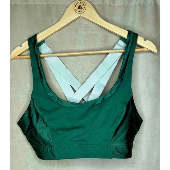 Fabletics 3-pc Workout Set w/ Cropped Hooded Jacket Green Size XL - Picture 7 of 16